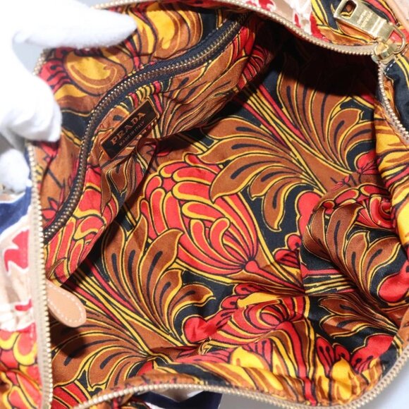 PRADA Shoulder Bag Silk Beige Gold Auth 114898V - Picture 11 of 16